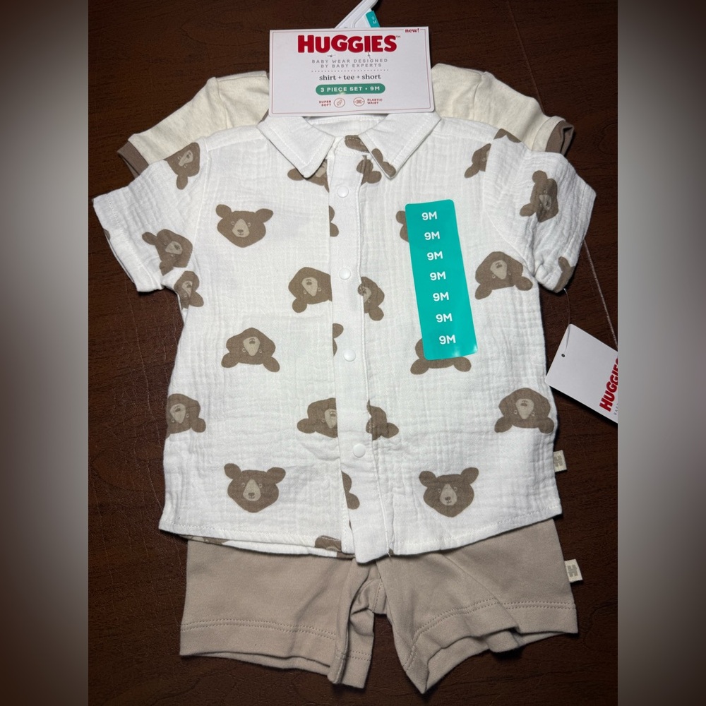 Huggies Bear Hugs Baby Outfit 3 piece Set